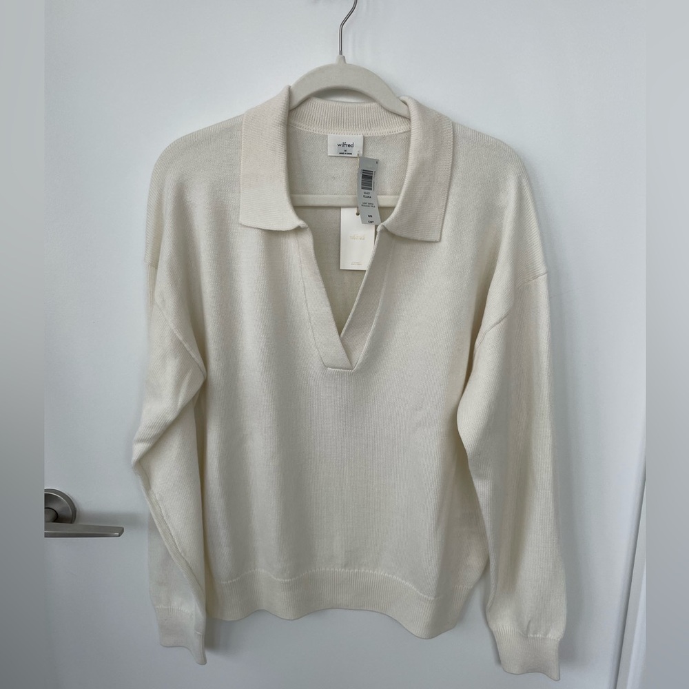 Aritzia Clara Merino Wool Sweater - Size M - Light Birch - NWT!